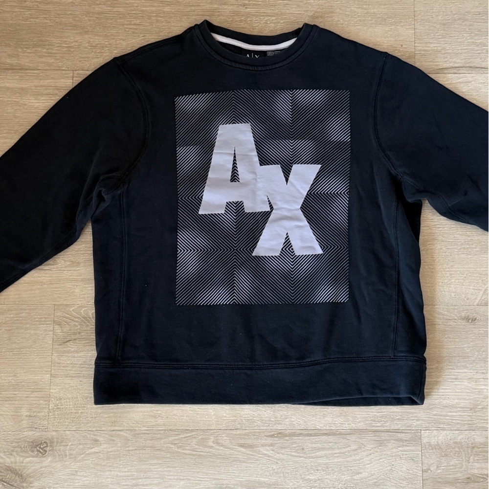 Armani Exchange AX Logo Crewneck Sweatshirt Black NWOT Men’s